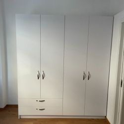 4-φυλλη ντουλάπα, 2,00 x 2,20 x 0,60 μ, λευκό ματ, καινούρια