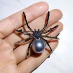μαύρη αράχνη καρφίτσα γυναικεία