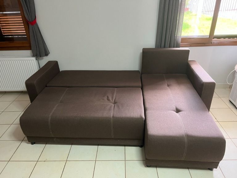 Καναπές-γωνία-Κρεβάτι με αποθηκευτικό χώρο