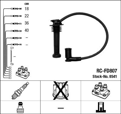 RC-FD807 8541 Καλώδια - Μπουζοκαλώδια FORD FOCUS 1600 2004-2