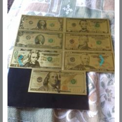 Αμερικανικά δολάρια με φύλλο χρυσου 24 καρατια