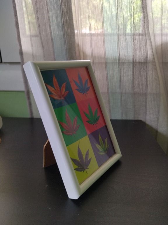 Κάδρο Λευκό 13x18cm Marijuana Leaves