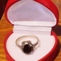 Δαχτυλίδι ασήμι 925 με γρανάτη