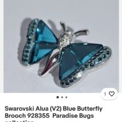 Καρφίτσα τιρκουάζ πεταλούδα Swarovski