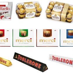 Σοκολατες Raffaello, Ferrero Rocher, Nutella B-Ready, Merci,