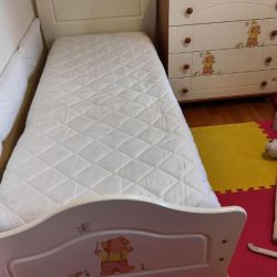 Προεφηβικό κρεβάτι με στρώμα Greco Strom και Συρταριέρα